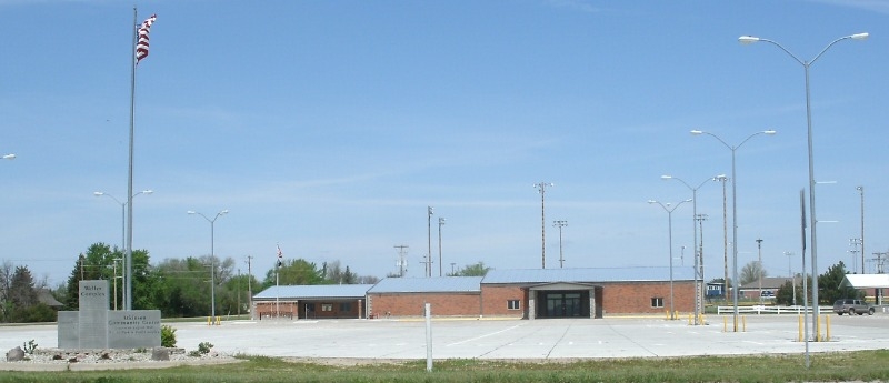 A view of the front of the Atkinson Community Center.